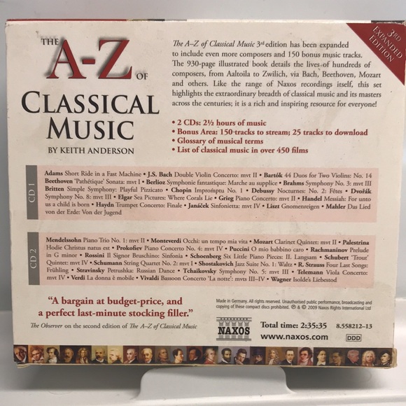 A-Z Of Classical Music with 2 CDs 930 page Mini-Book by Keith Anderson - Picture 7 of 7